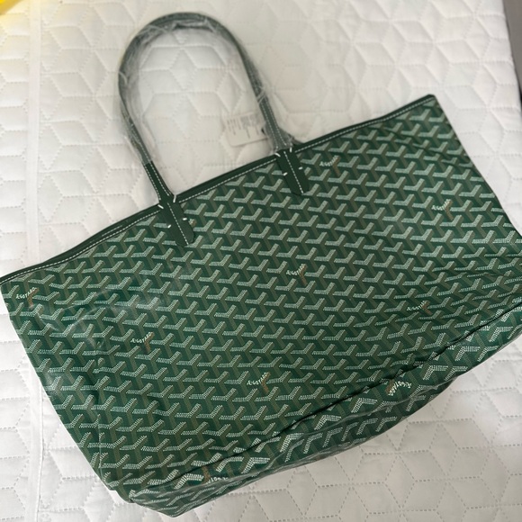 Green patterned tote bag with wallet - brand new, never used - Picture 8 of 10
